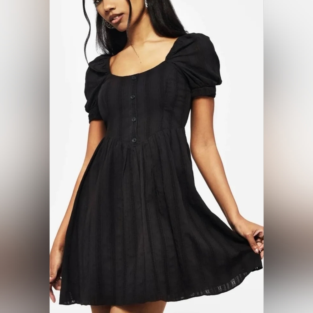 Disturbia Black Puff Sleeve Dress Size 10